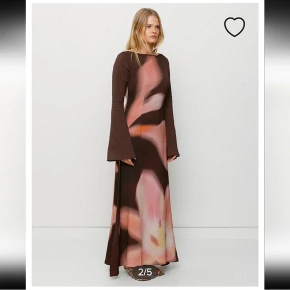 The Wolf Gang Dresses | Wolf Gang Leona Elegant Maxi Long Sleeve Dress Size Small | Color: Pink/Red | Size: S | Darianeri's Closet